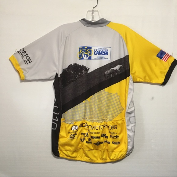 SUGOI Cycling Jersey 1/4 Zip LG Black yellow gray white. EUC Like New - Picture 2 of 13